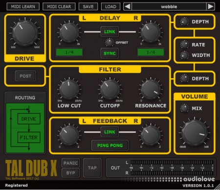 Togu Audio Line TAL-Dub-X v2.1.0 WiN MacOSX LiNUX