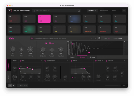 ADSR Sounds Drum Machine -MOCHA