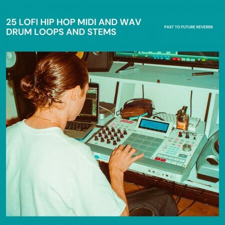 PastToFutureReverbs 25 LoFi Hip Hop MIDI and WAV Drum Loops and Stems!