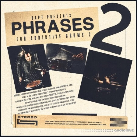 QAPT PHRASES 2 for Addictive Drums 2 Synth Presets MiDi